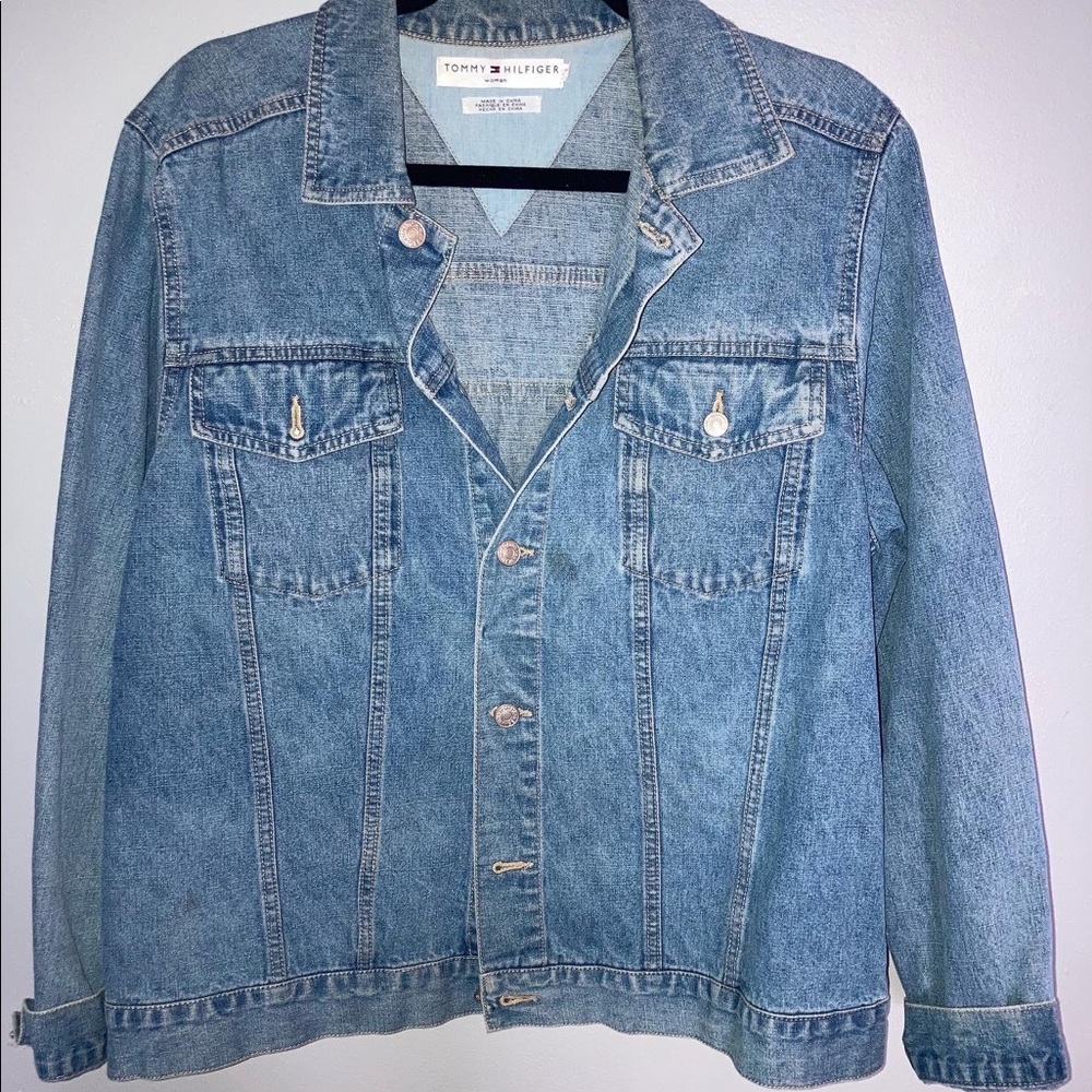 Tommy Hilfiger Denim Jacket w/ Flag on back